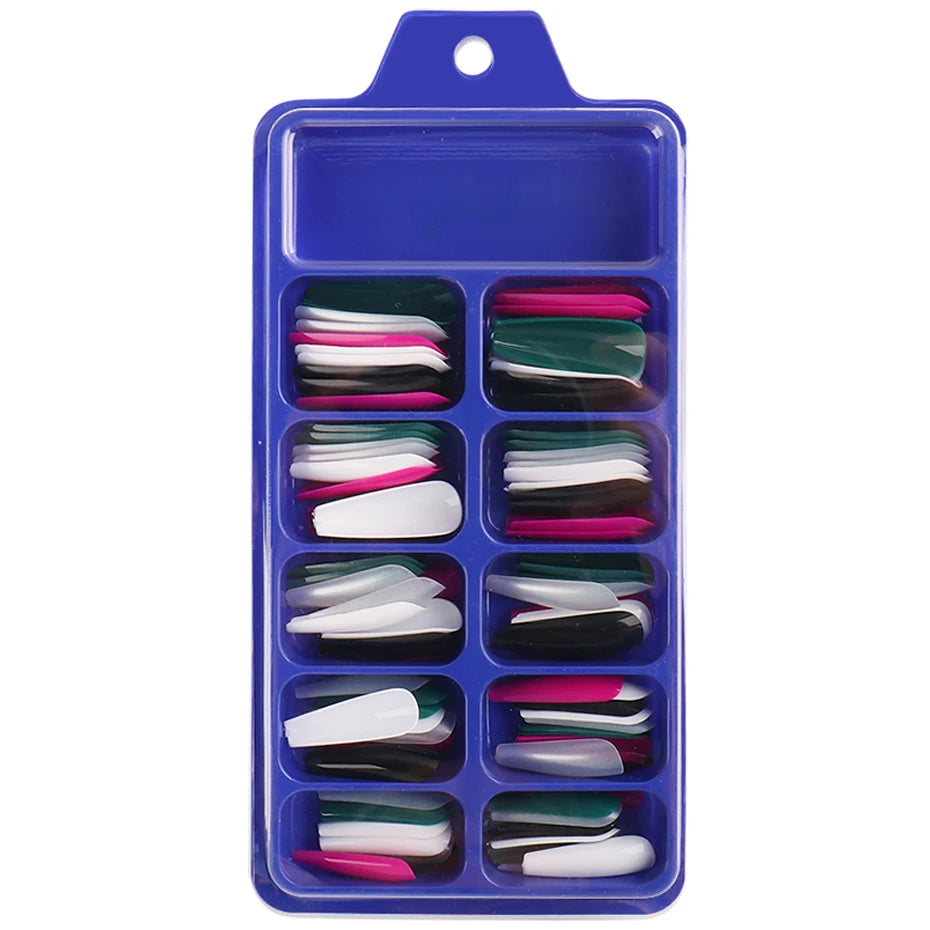 100pcs Press On Acrylic Coffin Extension Nails