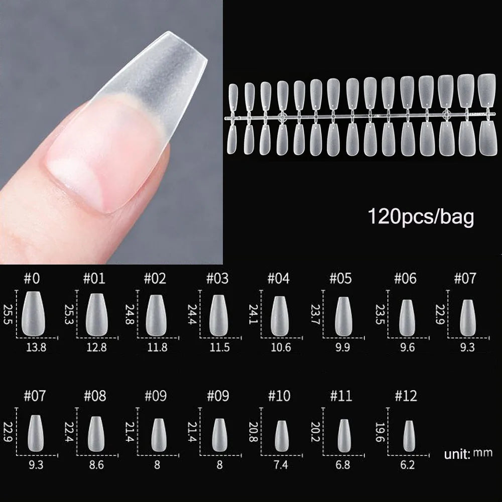 120pcs Transparent Press on Nails