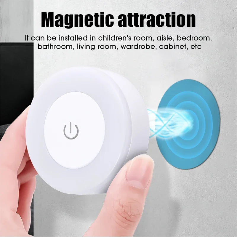 Round Mini LED Light With Touch Sensor/Magnetic Base