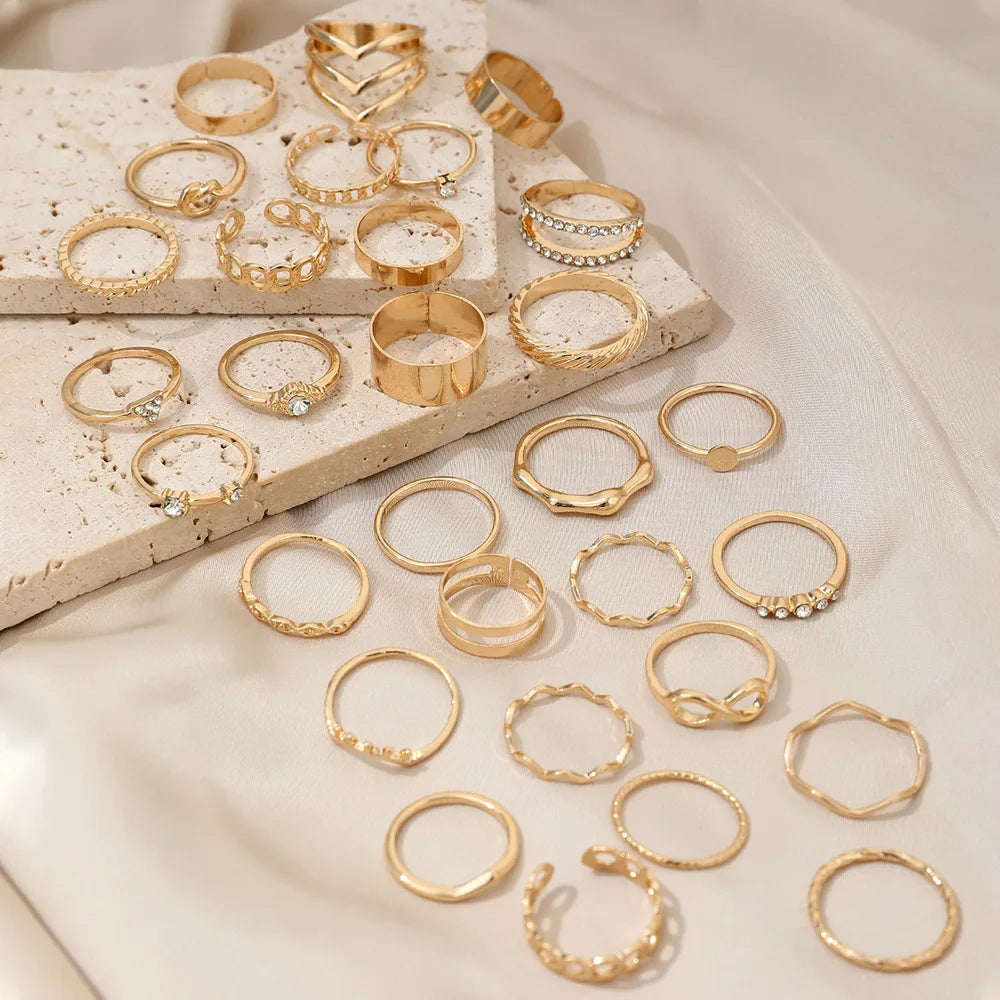 Bohemian Geometric Knuckle Rings Set For Women/Girls