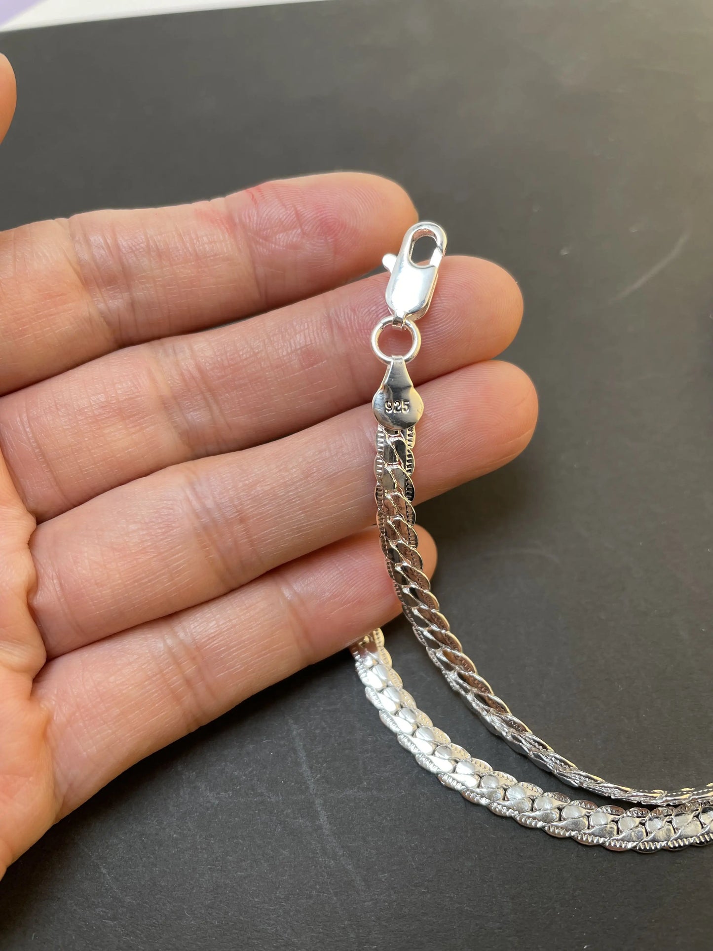 925 sterling Silver Necklace Chain For Woman/Men 20-60cm
