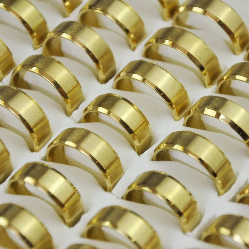 10Pcs Stainless Steel Mixed Pattern/Style Rings For Men/Women