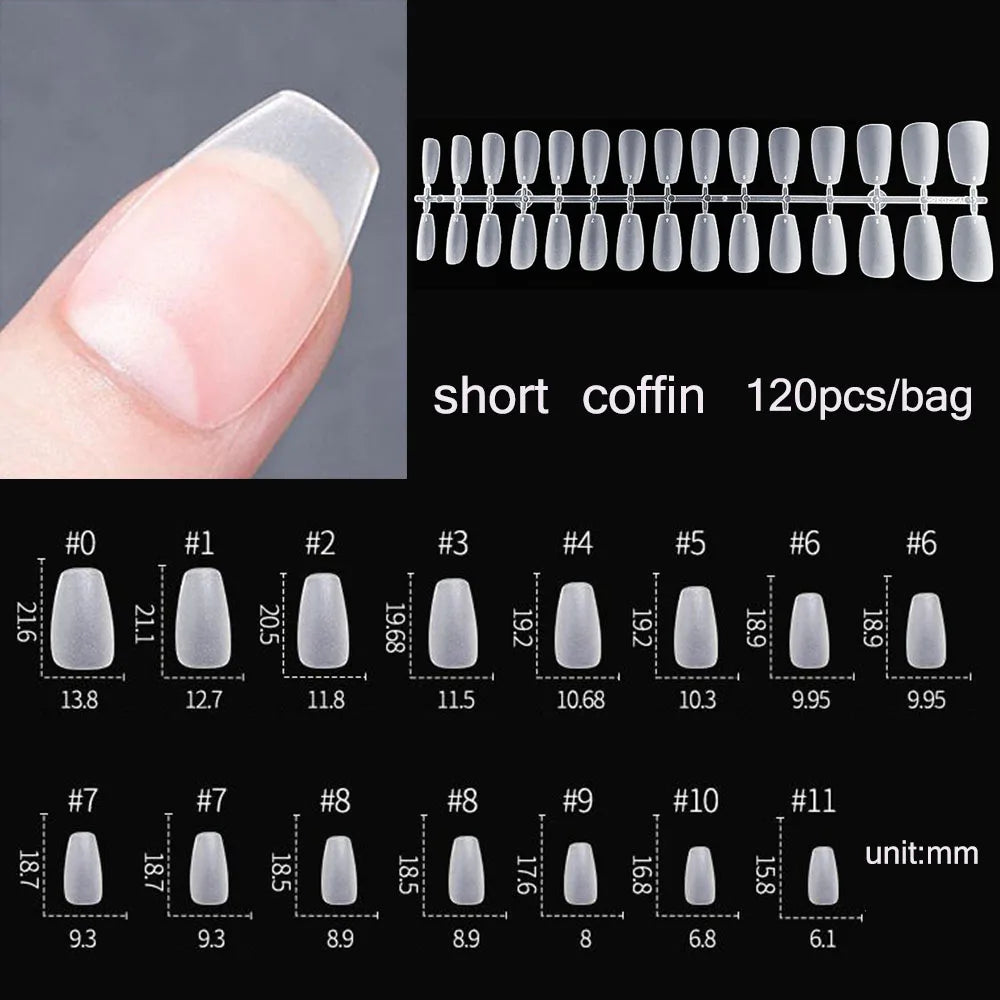 120pcs Transparent Press on Nails