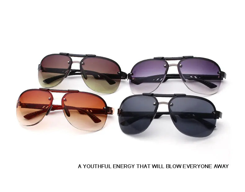 UV 400 Vintage Punk Rimless Rectangle Men Fashion Glasses