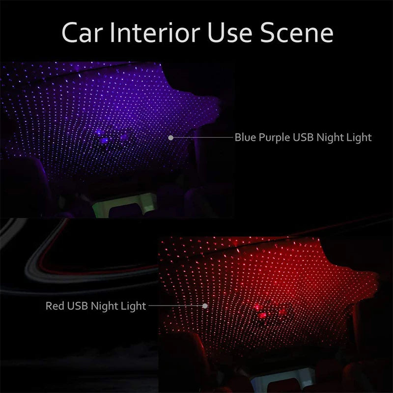 Mini Starry Laser Projector Lights for Car Interior Roof, USB