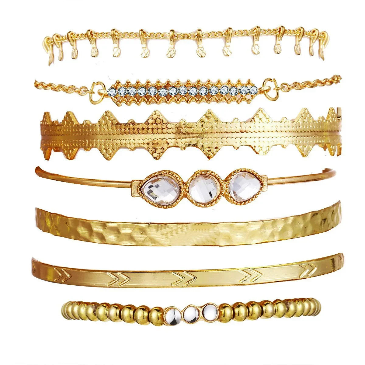 Gold Plated Bohemian Bracelet Set For Women