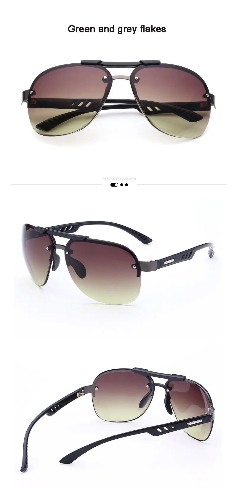 UV 400 Vintage Punk Rimless Rectangle Men Fashion Glasses