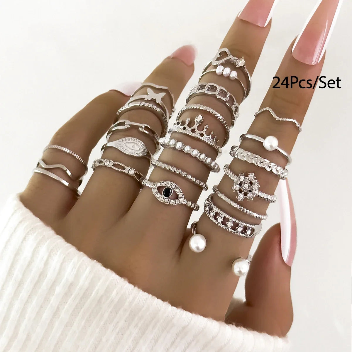 Bohemian Geometric Knuckle Rings Set For Women/Girls
