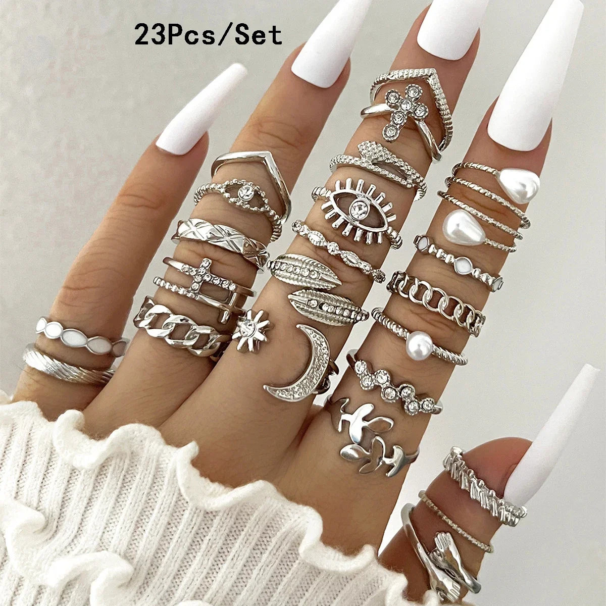 Bohemian Geometric Knuckle Rings Set For Women/Girls