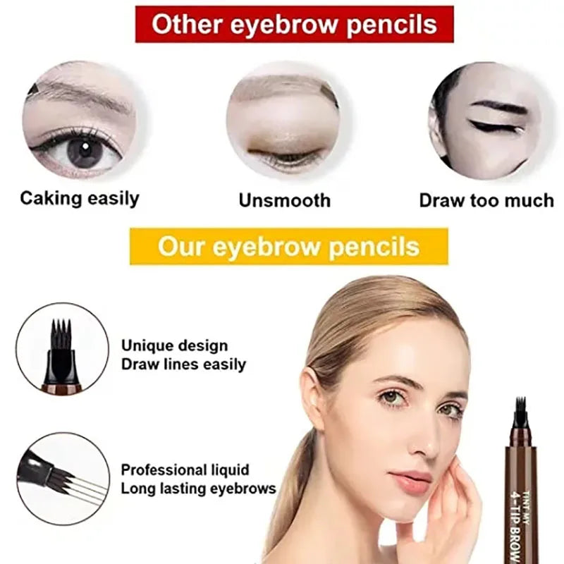 5 Colors Liquid Long Lasting Eyebrow Pencil for Women