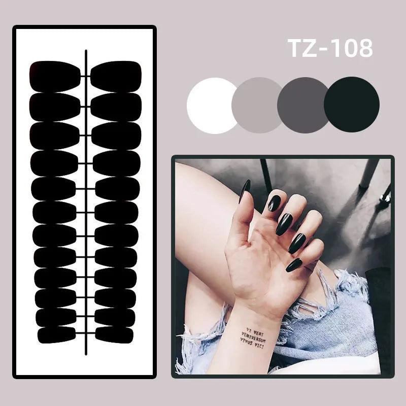 24pcs Press on Nails with Art