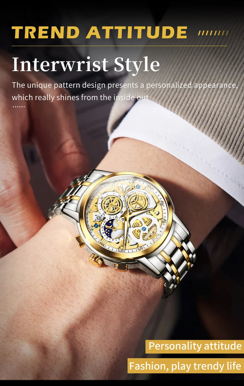 OLEVS Top Brand Luxury Original Waterproof Quartz Watch for Man