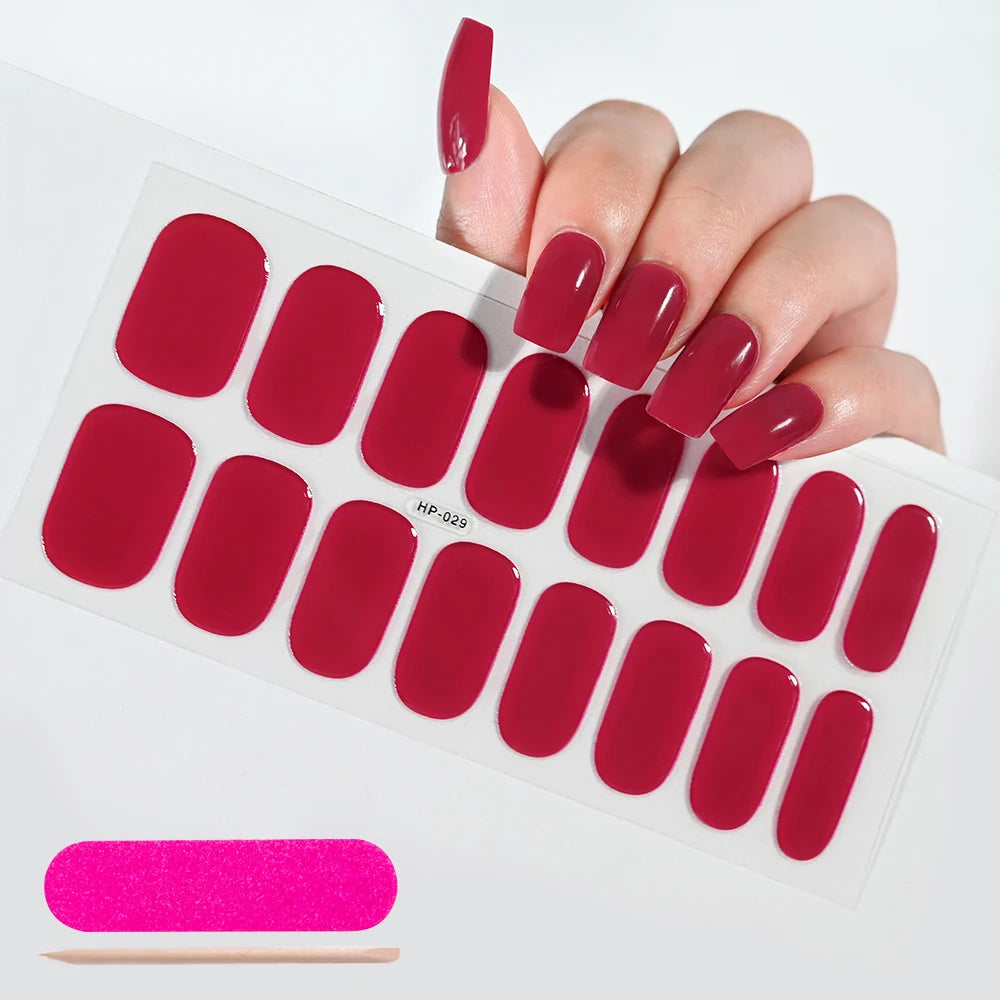 UV/LED Lamp Gel Nail Polish Wraps Long-Lasting Full Cover