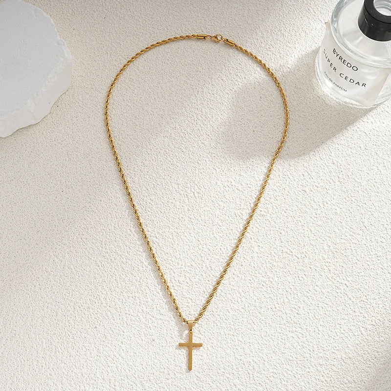 Stainless Steel Cross Pendant Necklace for Men/Women