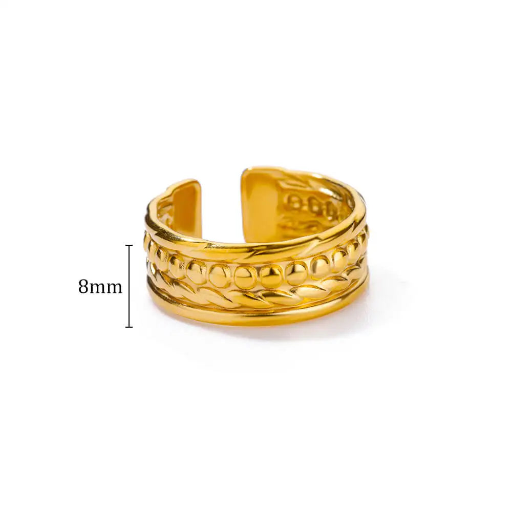 Gold Plated Adjustable Stainless Steel Rings For Women