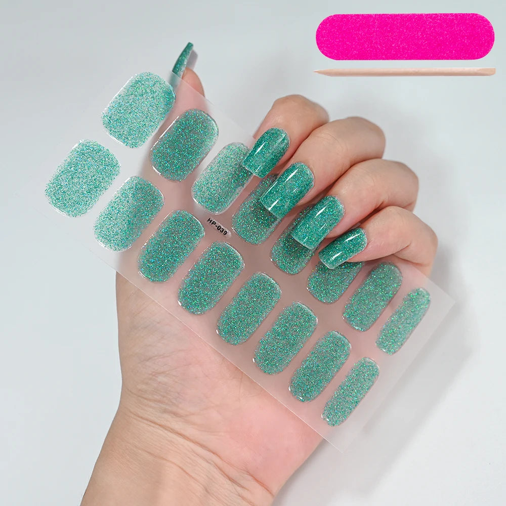 UV/LED Lamp Gel Nail Polish Wraps Long-Lasting Full Cover