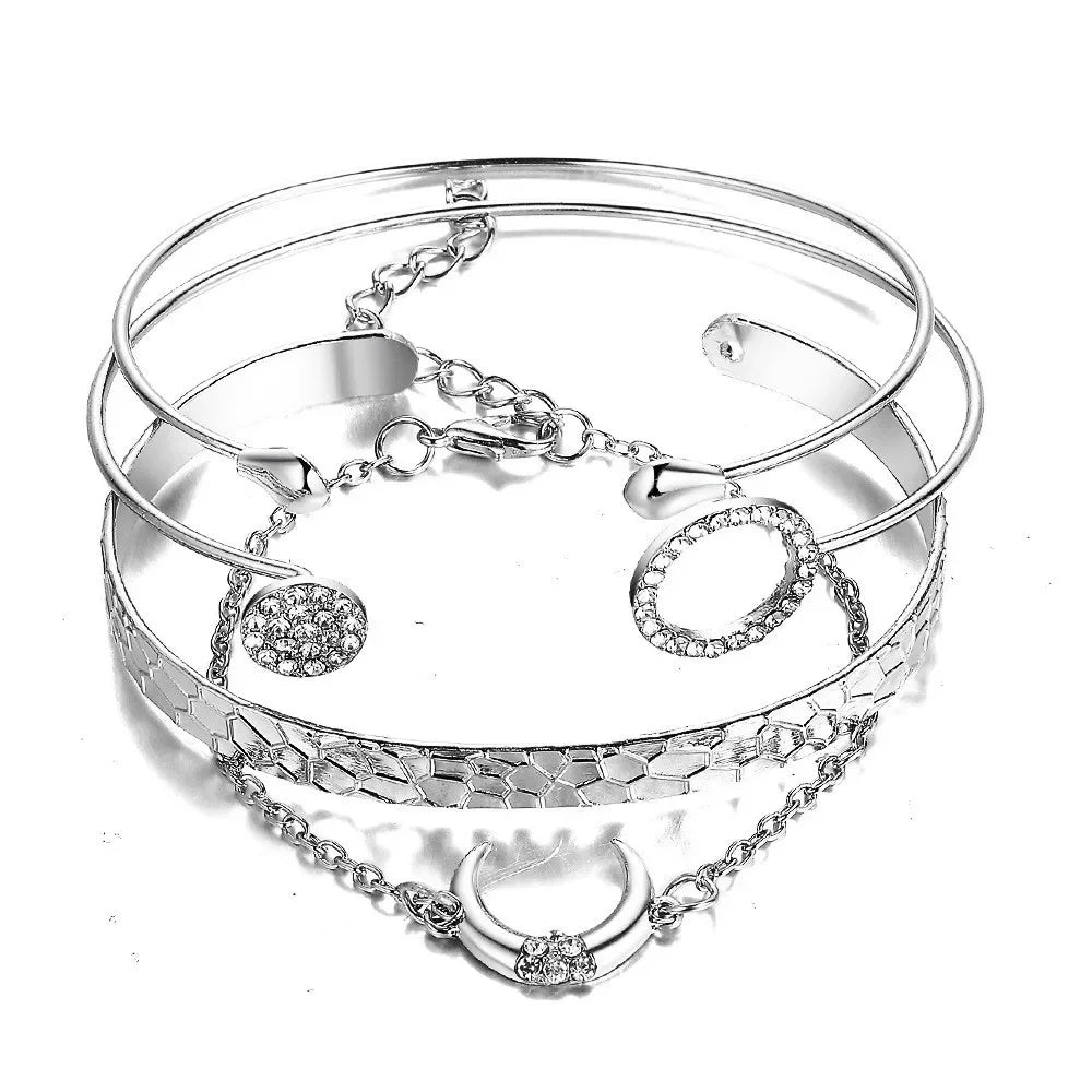 Gold Plated Bohemian Bracelet Set For Women