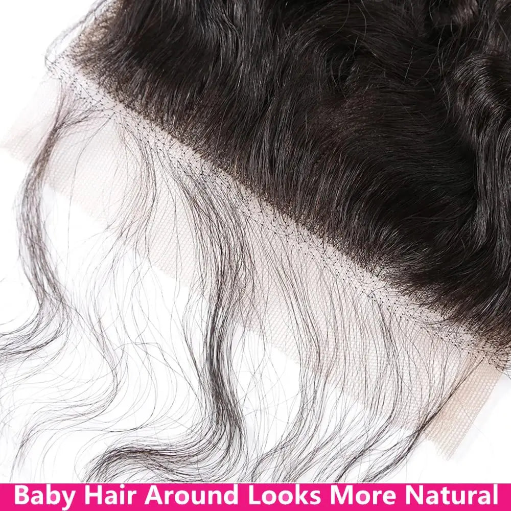 Brazilian Virgin Human Hair With Deep Wave Bundles & Closure