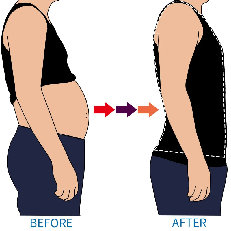 Men Tummy Shapewear Compression Shirt for Flat Belly