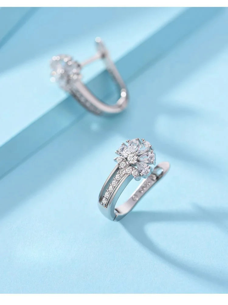 925 Sterling Silver Earrings with Zircon Crystal Earrings for Women