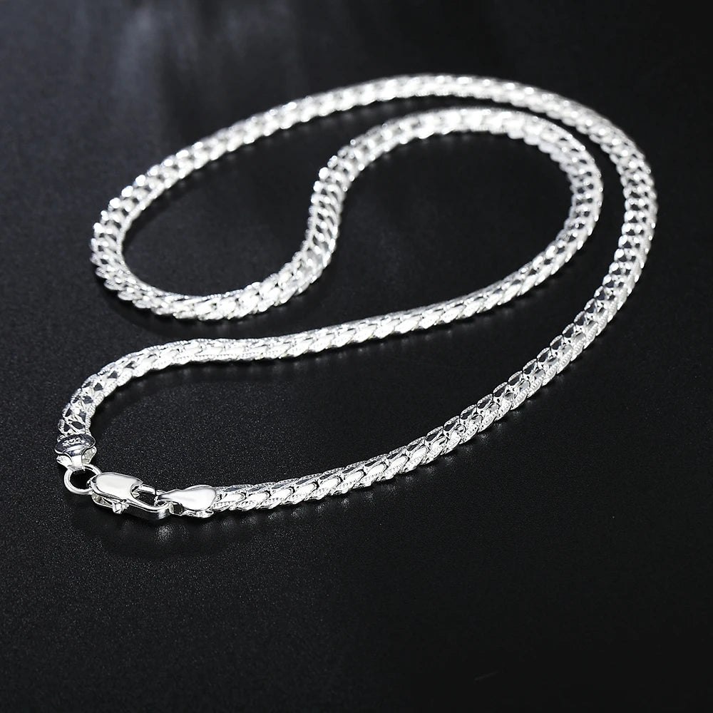 925 sterling Silver Necklace Chain For Woman/Men 20-60cm