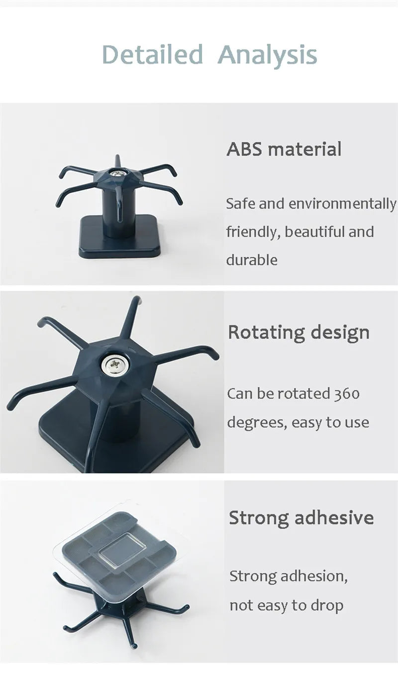 Kitchen 360 Rotatable Hook Wall Hanger