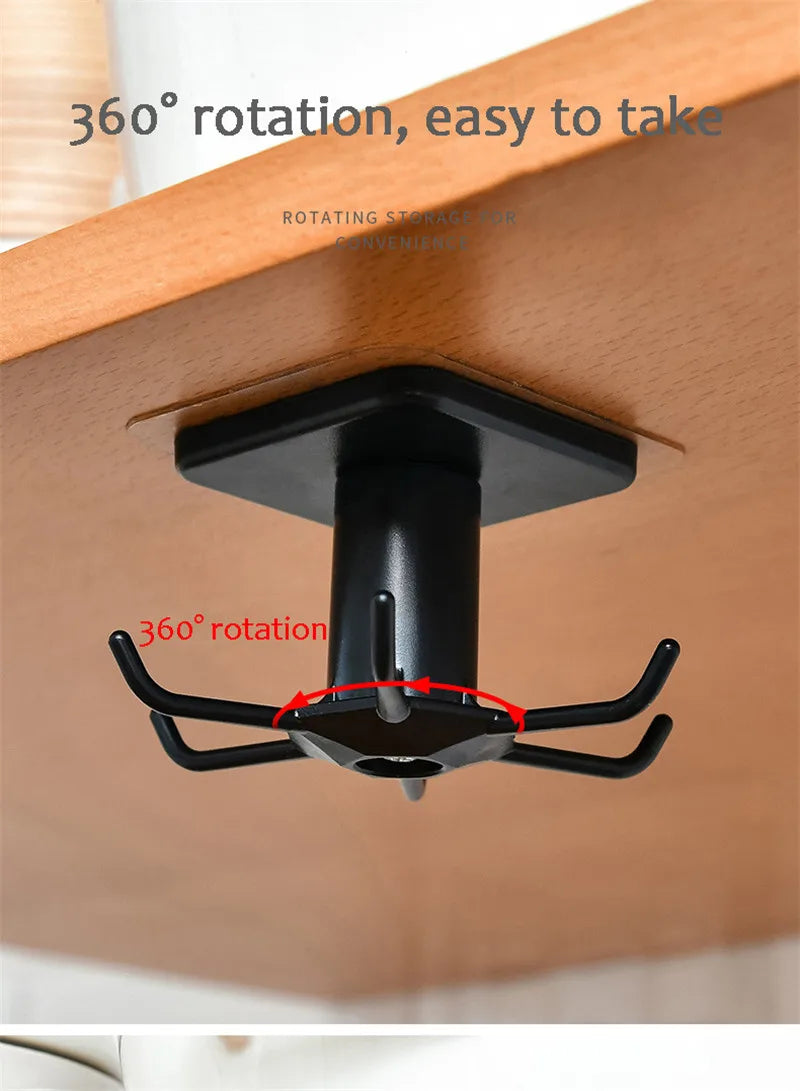 Kitchen 360 Rotatable Hook Wall Hanger