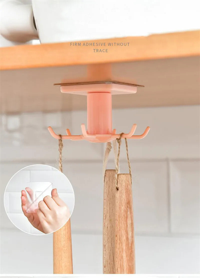 Kitchen 360 Rotatable Hook Wall Hanger