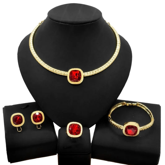 Dubai Luxury 24K Gold Plated Jewelry Set
