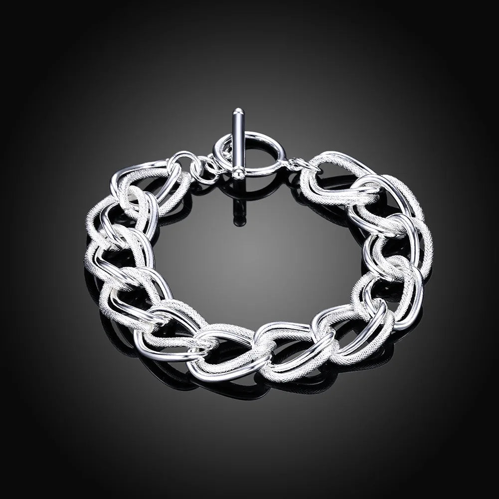 925 Sterling Silver Chain Bracelet for Women/Men