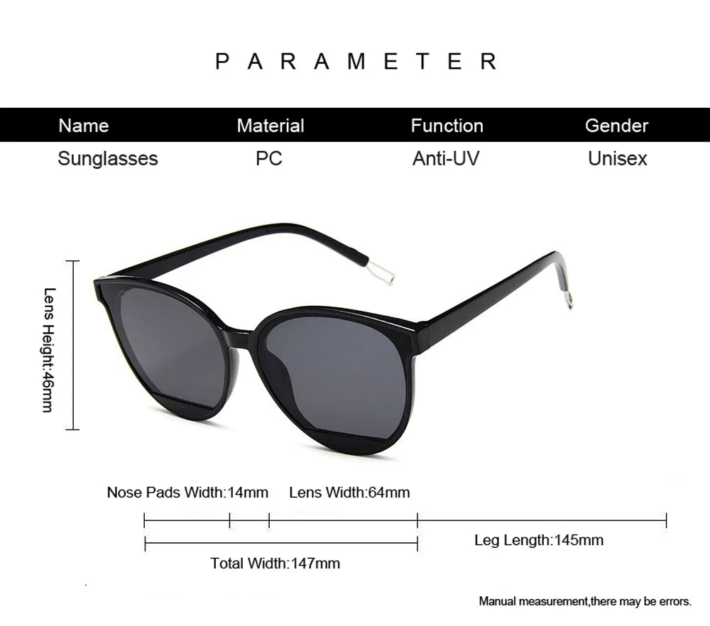 UV400 Classic Vintage Metal Mirror Sun Glasses for Female
