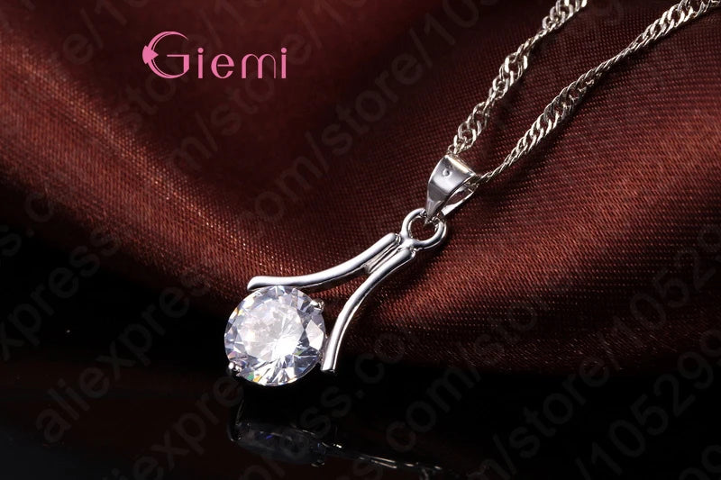 925 Sterling Silver Trendy Jewelry Sets For Women Simple Design