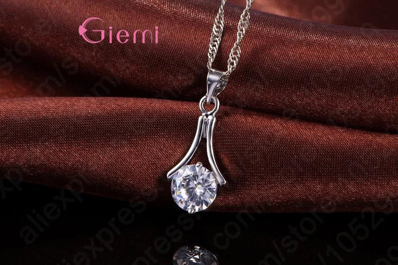 925 Sterling Silver Trendy Jewelry Sets For Women Simple Design