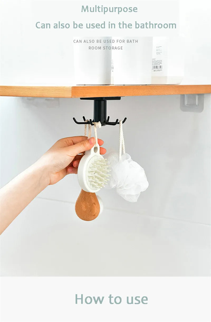Kitchen 360 Rotatable Hook Wall Hanger