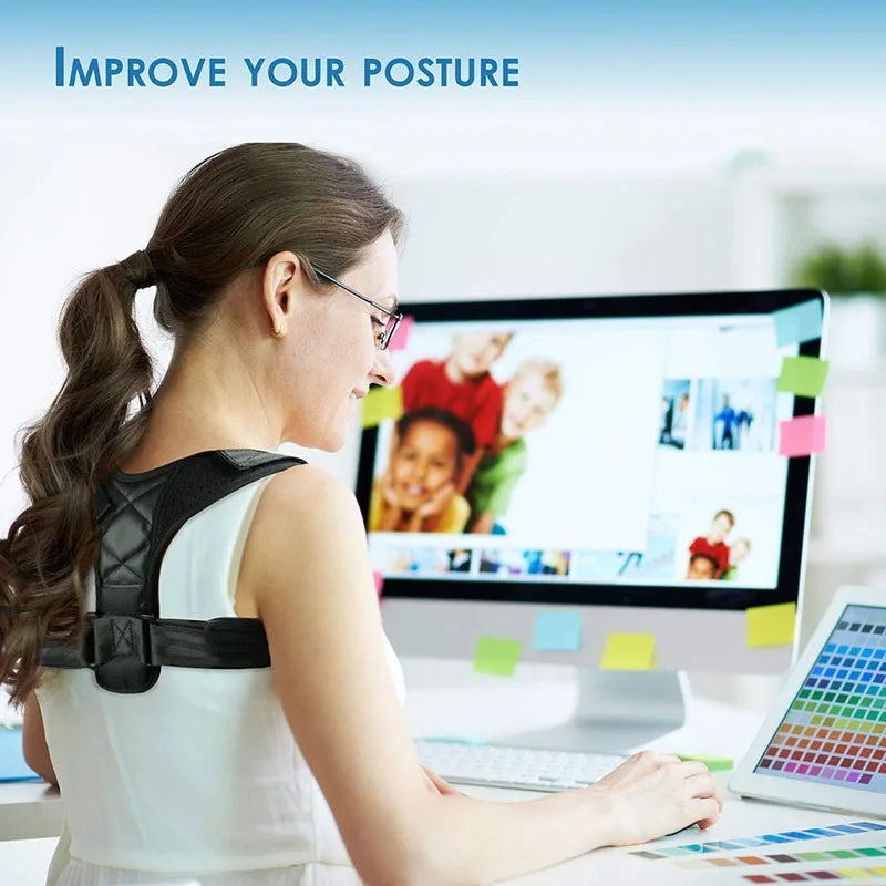 Adjustable Upper Back Brace Posture Corrector for Men/Women