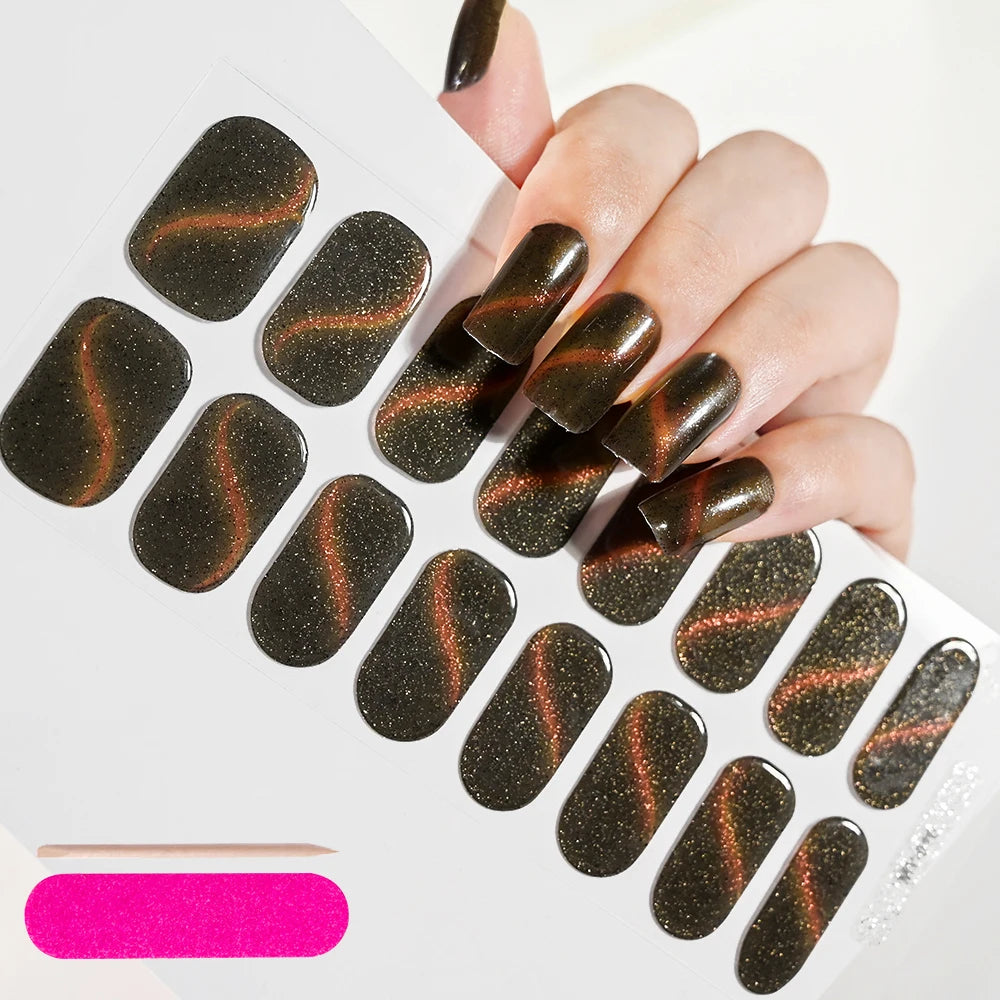 UV/LED Lamp Gel Nail Polish Wraps Long-Lasting Full Cover