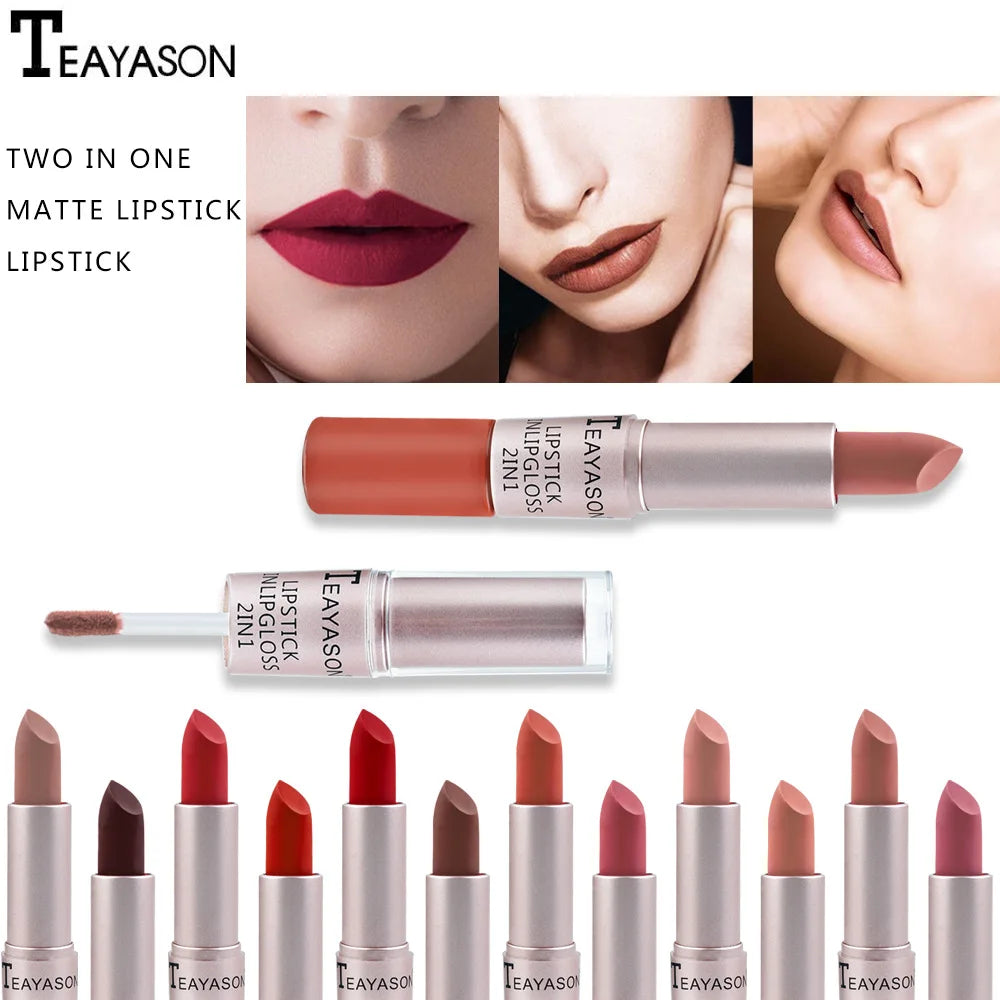 Lip Gloss 2 In 1 Lip Tint Waterproof and Long -Lasting