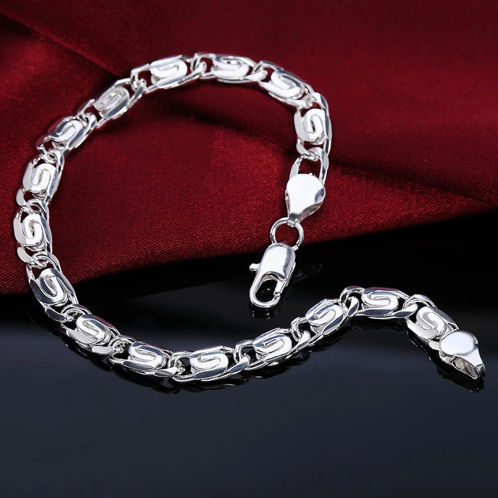 925 Sterling Silver Chain Bracelet for Women/Men