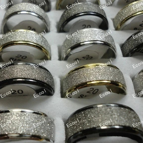 10Pcs Stainless Steel Mixed Pattern/Style Rings For Men/Women
