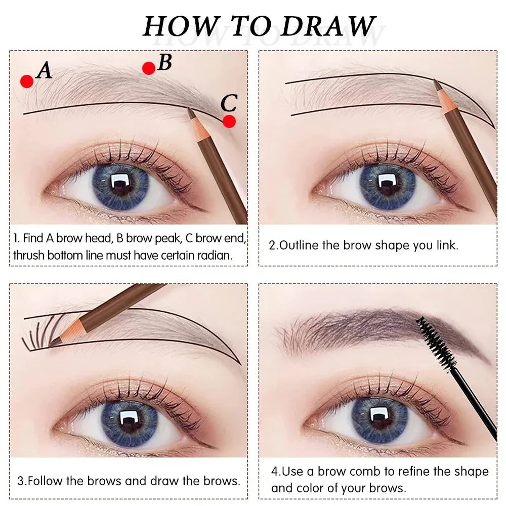 5pcs Professional Microblading, Waterproof Eyebrow Pencil