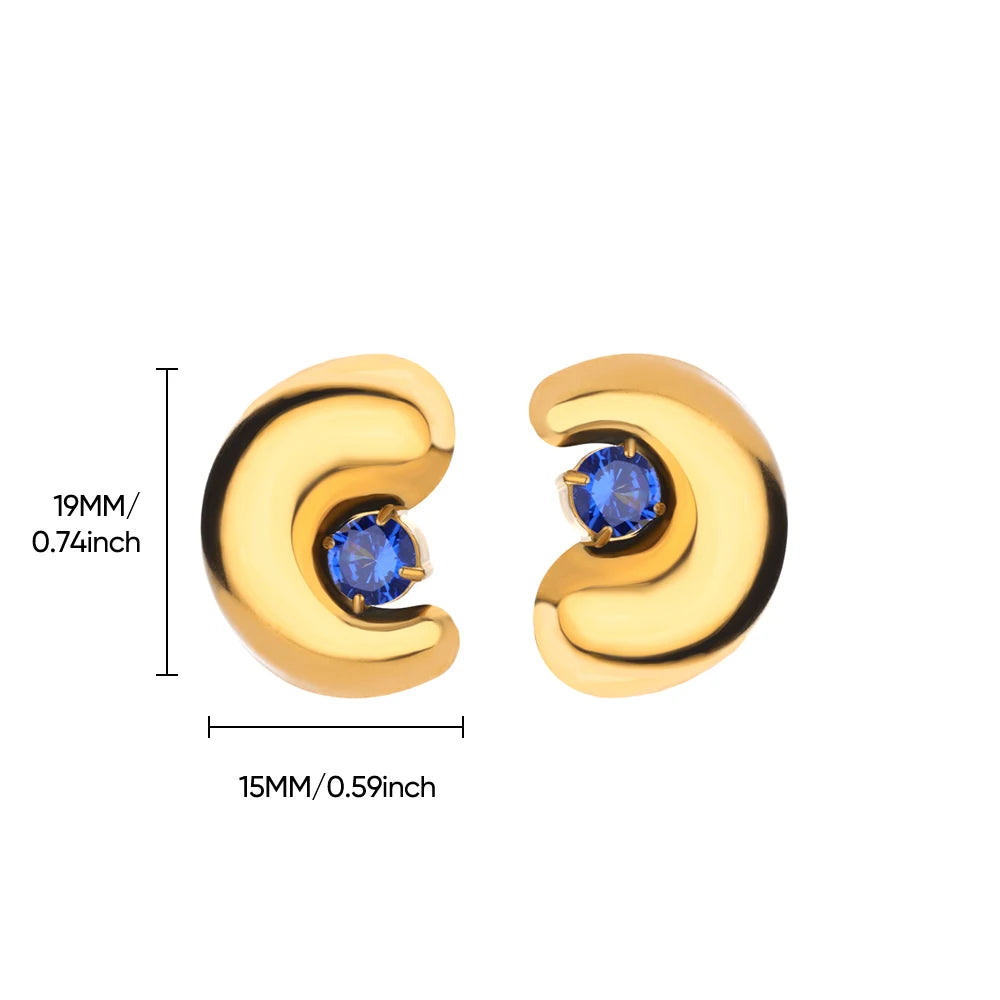 Stainless Steel Gold Color Plated Earrings