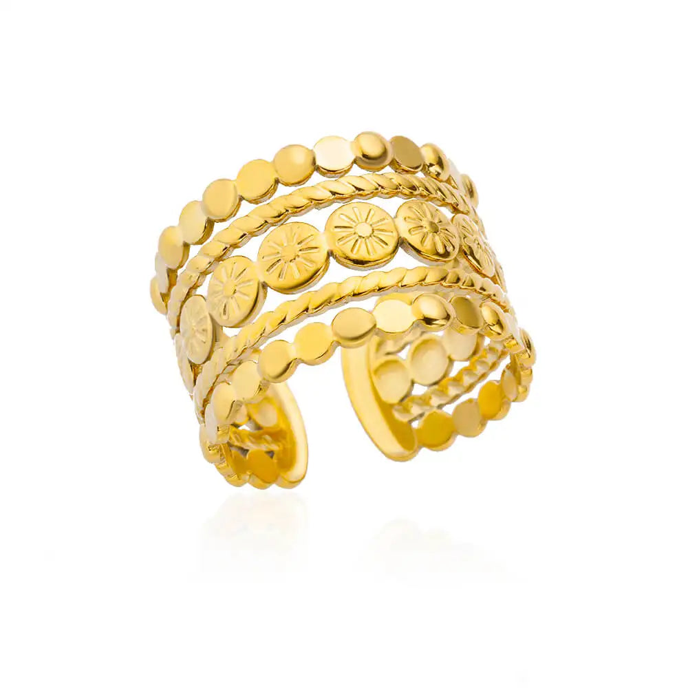 Gold Plated Adjustable Stainless Steel Rings For Women