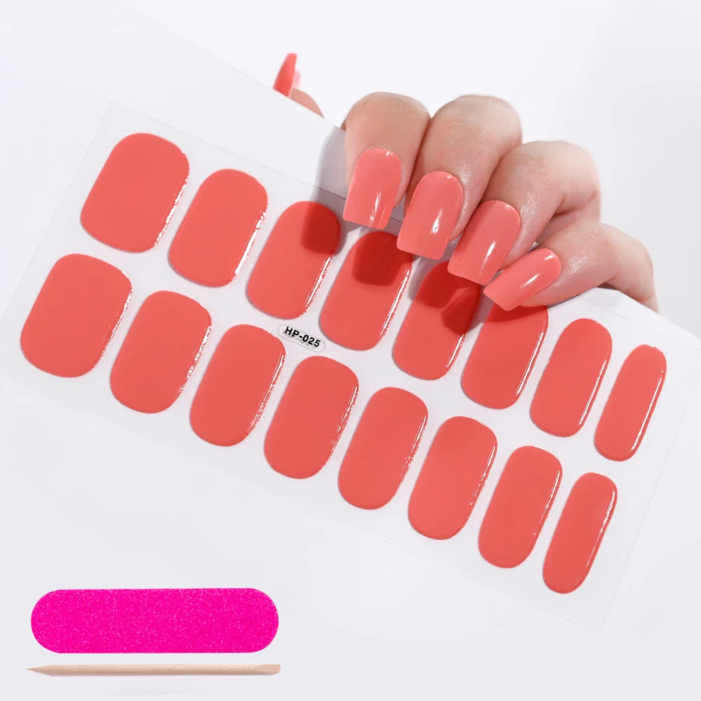 UV/LED Lamp Gel Nail Polish Wraps Long-Lasting Full Cover
