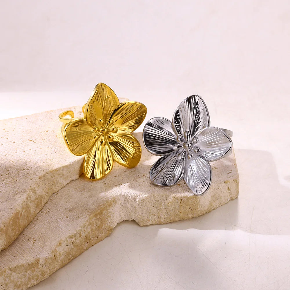 Elegant Gold Stainless Steel Rings For Women