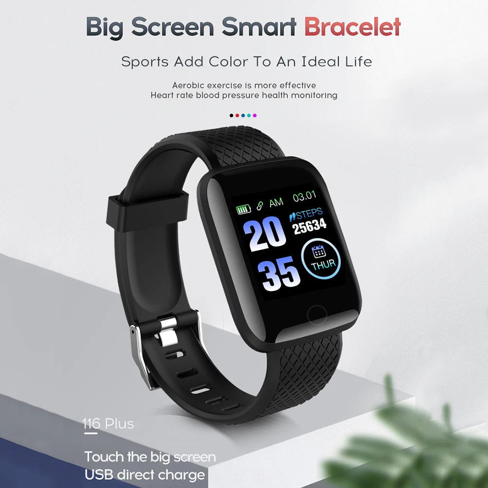 116 Plus Smart Watch Fitness Tracker Heart Rate Monitor