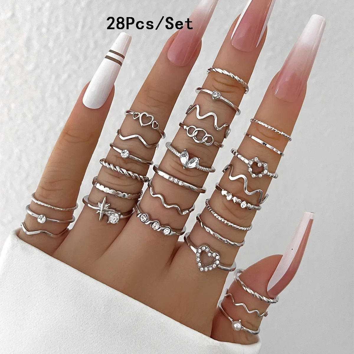 Bohemian Geometric Knuckle Rings Set For Women/Girls