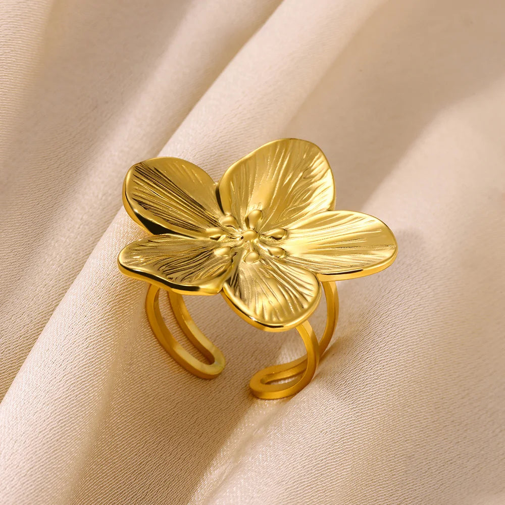 Elegant Gold Stainless Steel Rings For Women