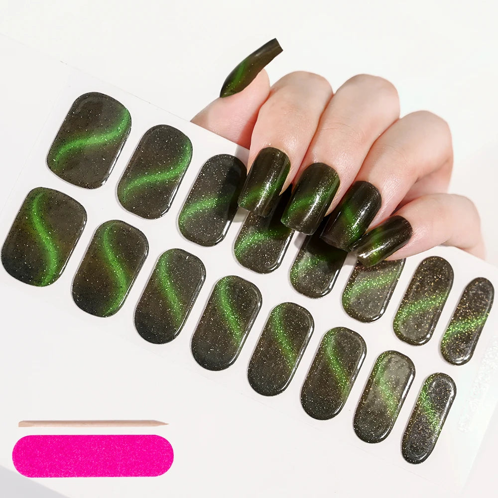 UV/LED Lamp Gel Nail Polish Wraps Long-Lasting Full Cover