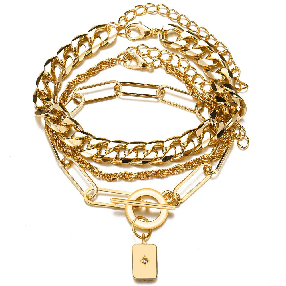 Gold Plated Bohemian Bracelet Set For Women