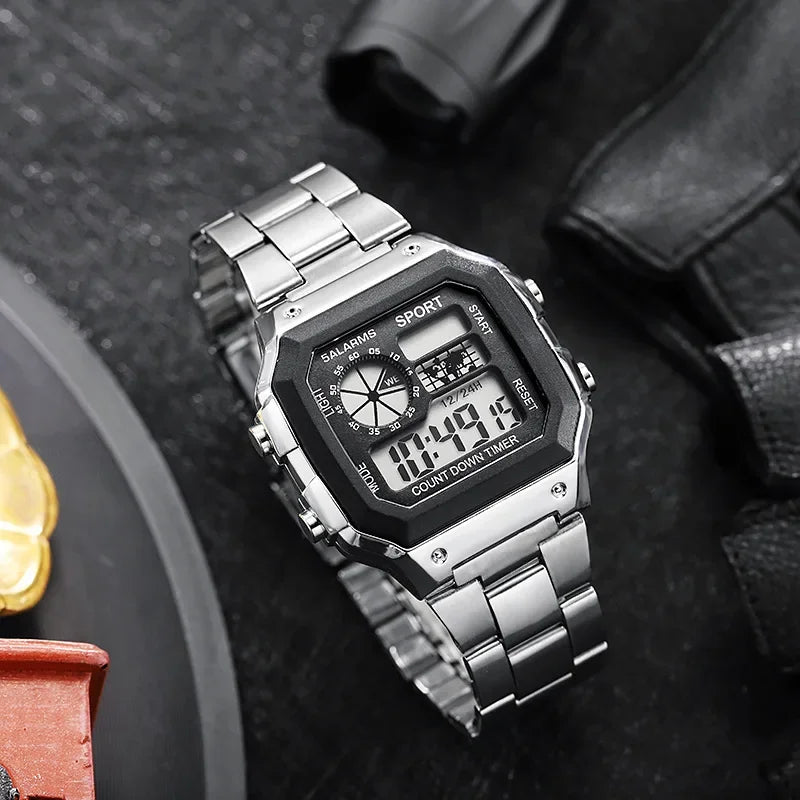 Stainless Steel Waterproof, Electronic Watch for Men